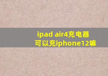 ipad air4充电器可以充iphone12嘛